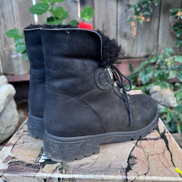 Sorel Mont Blanc Black Leather Suede Lined Canada Boots Women's Size 9 - Picture 8 of 11